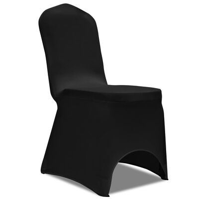 Elastyczne pokrowce na krzesła, 50 szt., czarne