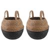 vidaXL Doniczka z uchwytami 2 pcs Czarny &Oslash; 22 x 20 cm