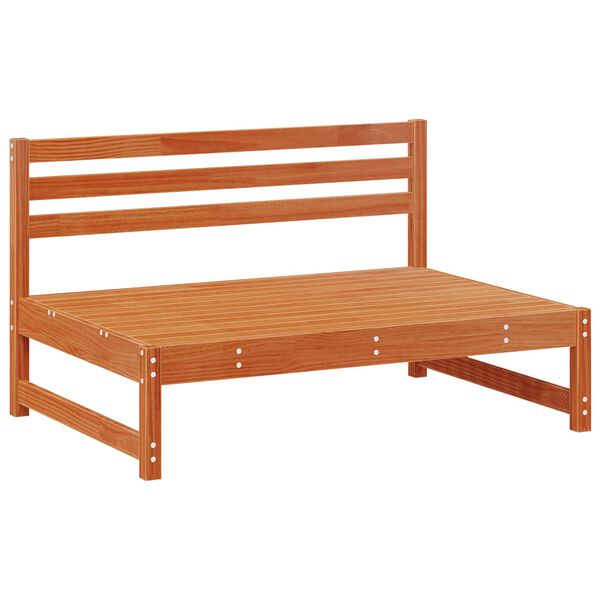 Sofa Środkowa do Ogrodu Lite drewno sosnowe Woskowy Brąz