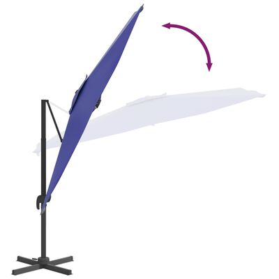 vidaXL Parasol wiszący na aluminiowym słupku, lazurowy, 400x300 cm