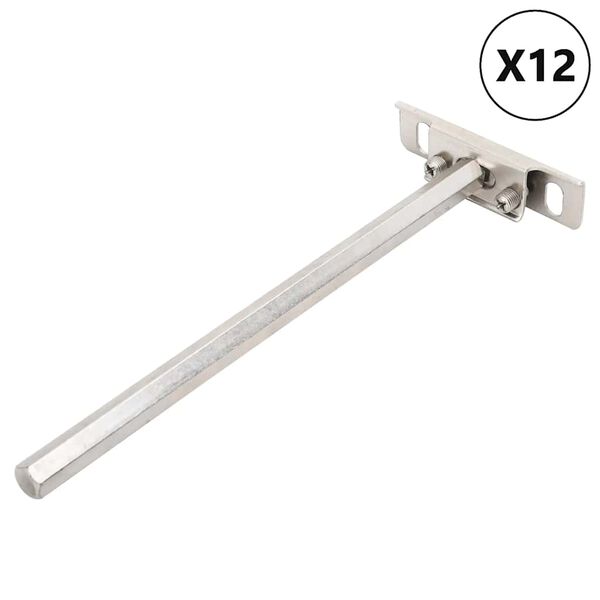 vidaXL Wsporniki p&oacute;łek pływających, 12 szt., &Oslash;12x200 mm, stal węglowa