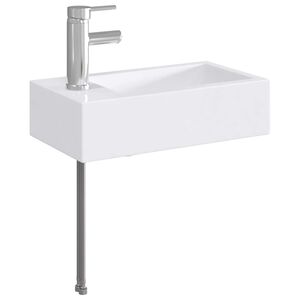 vidaXL Umywalka z kranem i odpływem chromowany 45,5 x 25,5 x 13 cm