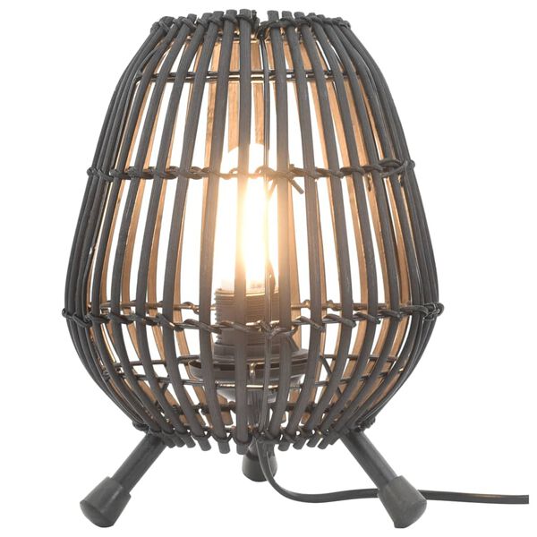 vidaXL Lampa stojąca, wiklinowa, czarna, 60 W, 20x27 cm, E27