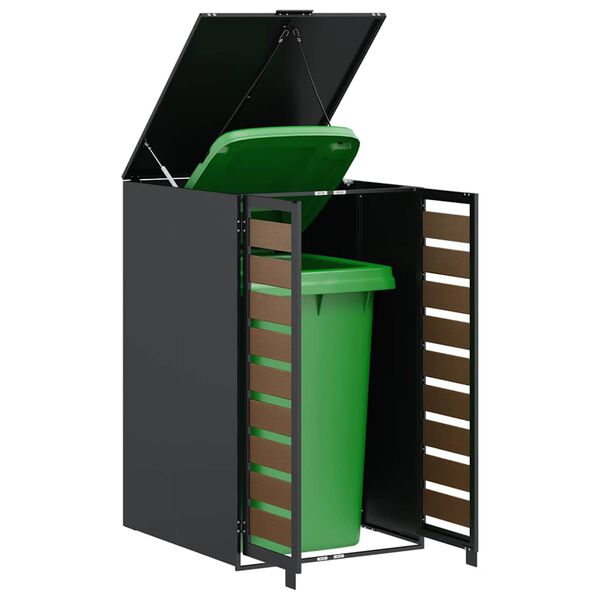 vidaXL Przechowywanie kosza na kółkach z gazową pokrywą do podnoszenia dla kosza 240L