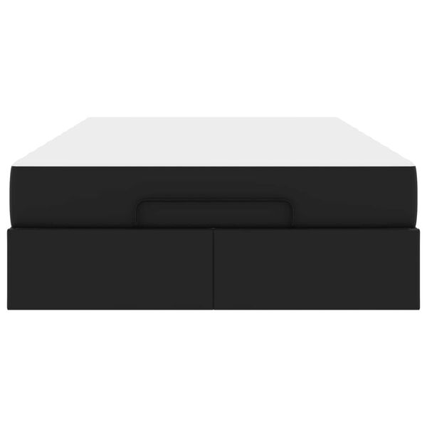 vidaXL Rama ł&oacute;żka z materacem z materacem 2 pcs Czarny PVC