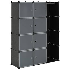 vidaXL Szafa modułowa z 9 przegrodami, 109x36,5x143 cm, czarno-biała