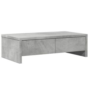 vidaXL Podstawka pod monitor z szufladami, szarość betonu, 50x27x15 cm