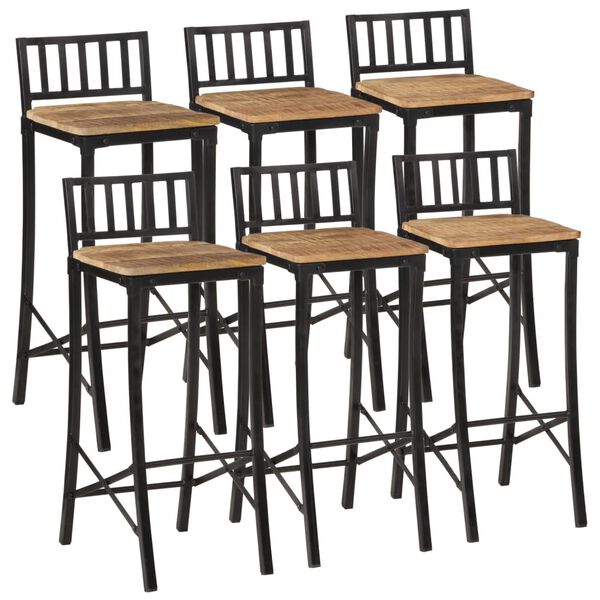 vidaXL 7-cz. zestaw mebli barowych, surowe drewno mango i metal
