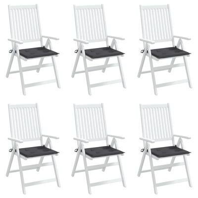 vidaXL Poduszki na krzesła ogrodowe, 6 szt., antracytowe, 50x50x3 cm