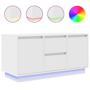 vidaXL Szafka RTV z oświetleniem LED Biała 100x41x50 cm