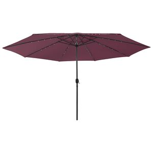 vidaXL Parasol ogrodowy z LED, 400 cm, bordowy