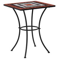 vidaXL Mozaikowy stolik bistro, terakotowo-biały, 60 cm, ceramiczny