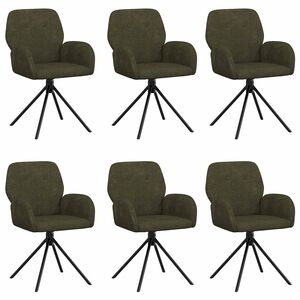 vidaXL Obrotowe krzesła jadalniane 6 pcs Sk&oacute;ra zamszowa