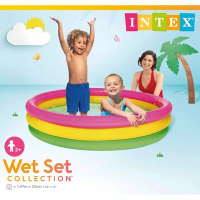 Intex Dmuchany basen dla dzieci Sunset, 3 obręcze, 147x33 cm