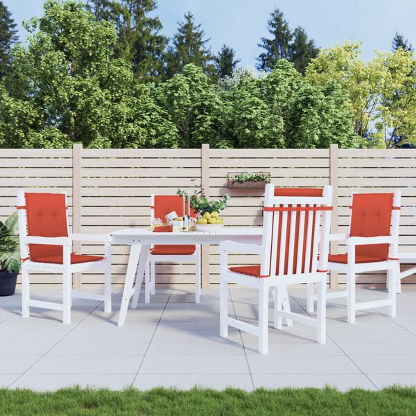 vidaXL Poduszki na krzesła z niskim oparciem, 4 szt., czerwony melanż