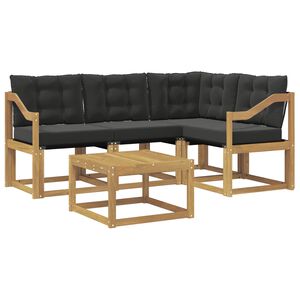 vidaXL Zestaw sof na zewnątrz z poduszką 5 pcs biały i czarny