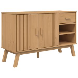 vidaXL Komoda OLDEN, brązowa, 114x43x73,5 cm, lite drewno sosnowe