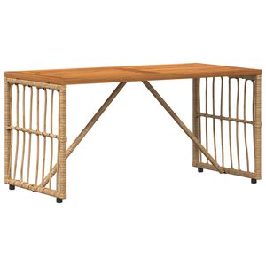 vidaXL St&oacute;ł na Zewnątrz Naturalny 80 x 40 x 40 cm Stal i poli rattan