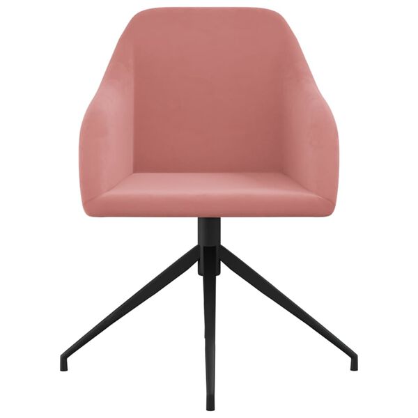 vidaXL Krzesła stołowe, 4 szt., r&oacute;żowe, obite aksamitem