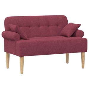 vidaXL Sofa dwuosobowa z guzikowym pikowaniem Czerwone wino tkanina