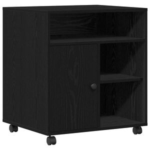 vidaXL Stojak na drukarkę z przechowywaniem Czarny dąb 60 x 50 x 67 cm
