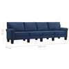 vidaXL 4-osobowa sofa, niebieska, tapicerowana tkaniną