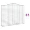 vidaXL Kosze gabionowe, 2 szt, 200x30x160/180 cm, galwanizowane żelazo