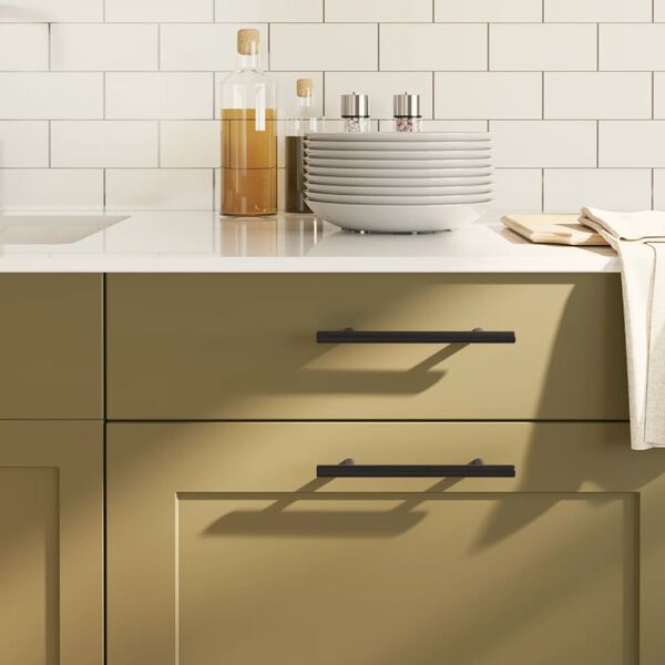 vidaXL Uchwyty do szafek, 20 szt., czarne, 128 mm, stal nierdzewna