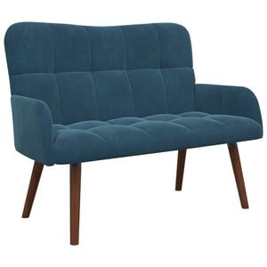 vidaXL Sofa dwuosobowa niebieski 115 x 61 x 87 cm Welur
