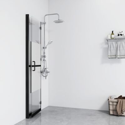 vidaXL Składana ścianka prysznicowa, pół mrożone szkło ESG, 100x190 cm