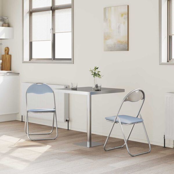 vidaXL Krzesło składane 2 pcs Szary 48 x 43,5 x 81 cm