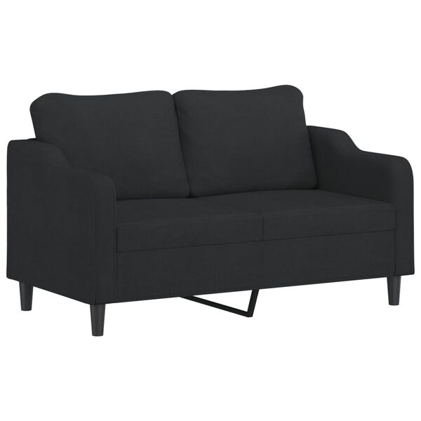 vidaXL 2-osobowa sofa wypoczynkowa z poduszkami, czarna, 140 cm