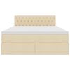 vidaXL Ł&oacute;żko z miejscem na przechowywanie i materacem Kremowy
