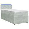 vidaXL Ł&oacute;żko Box Spring z materacem i LED jasnoszary 90 x 190 cm Welur