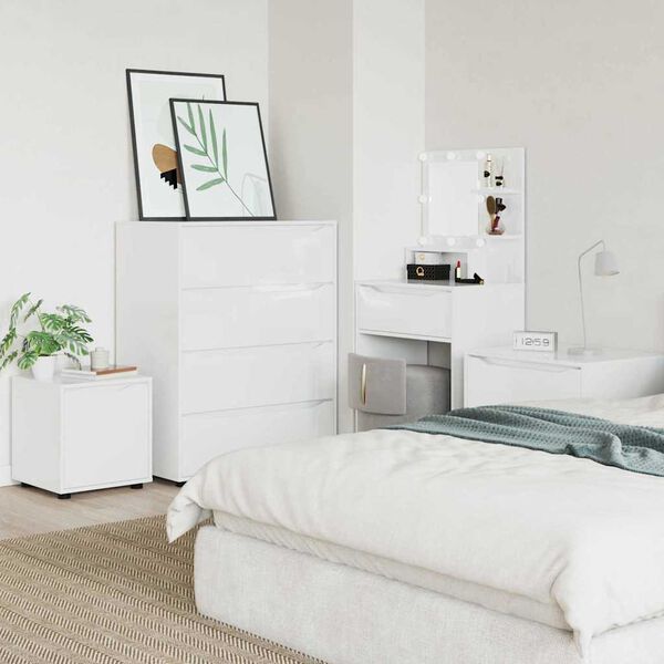 vidaXL Szafka Łazienkowa Wysoki połysk biały 40,5 x 40 x 44 cm