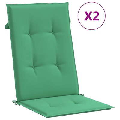 vidaXL Poduszki na krzesła ogrodowe, 2 szt., zielone, 120x50x3 cm