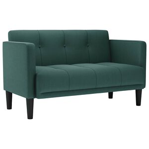 vidaXL Sofa dwuosobowa Ciemnozielona 111 cm Tkanina