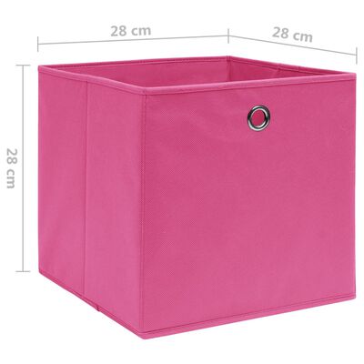 vidaXL Pudełka z włókniny, 4 szt., 28x28x28 cm, różowe