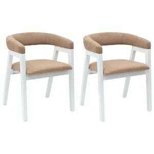 vidaXL Krzesła jadalne 2 pcs Biały 54 x 57 x 73 cm Drewno Gumowe