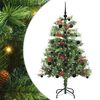 vidaXL Sztuczna choinka Ze LED Lights Zielony 150 cm PVC i Metal