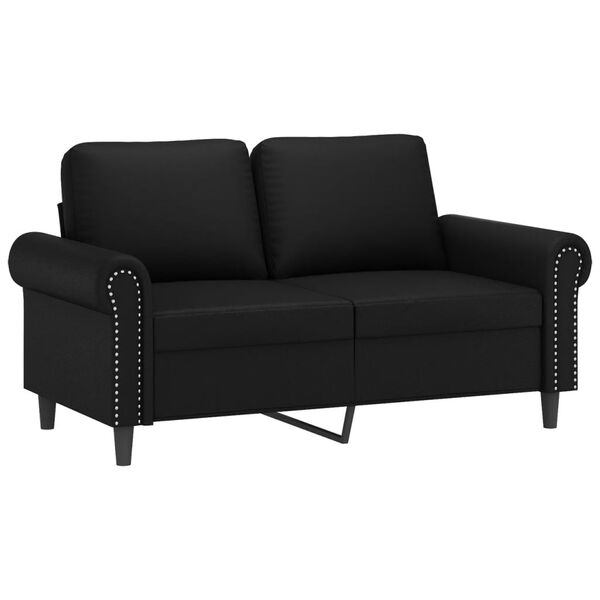 vidaXL 2-osobowa sofa, czarna, 120 cm, sztuczna sk&oacute;ra