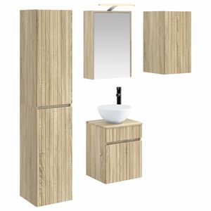 vidaXL Zestaw Szafek Łazienkowych 5 pcs dąb Sonoma 43 x 16 x 62,5 cm