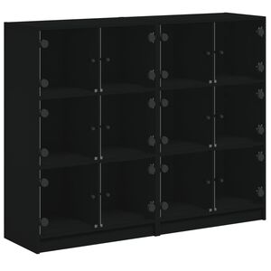 vidaXL Biblioteczka z drzwiczkami, czarna, 136x37x109 cm