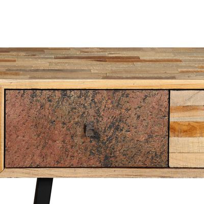 vidaXL Stolik konsola, lite drewno tekowe z odzysku, 120 x 30 x 76 cm