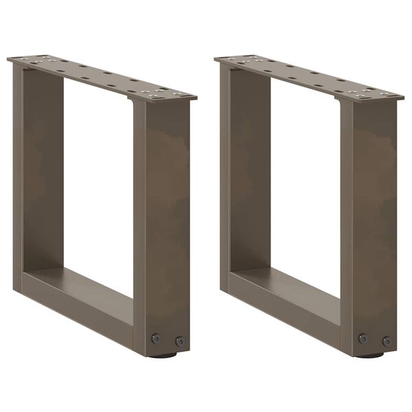 vidaXL Nogi do stolika kawowego w kształcie litery U 2 szt. Naturalna stal 30x(30-31) cm Stal