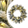 vidaXL Wianek Bożonarodzeniowy Zielony i Biały &Oslash; 30 cm PVC i PE 25 LED