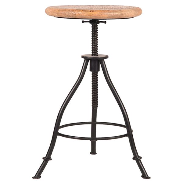 436705 LABEL51 Stołek Jaipur, 35 x 35 x 46-75 cm, drewniano-czarny