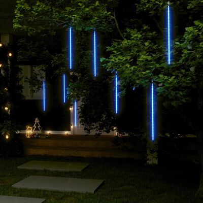 vidaXL Lampki meteory, 8 szt., 50 cm, 288 niebieskich LED, wewn./zewn.
