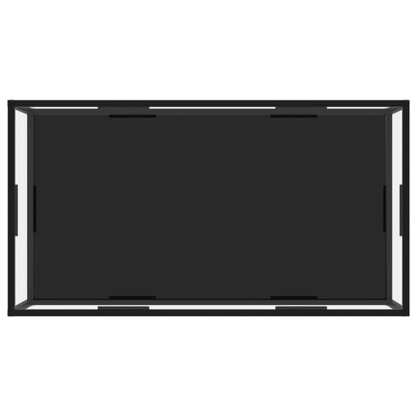 vidaXL Stolik, przezroczysto-czarny, 120x60x35 cm, szkło hartowane