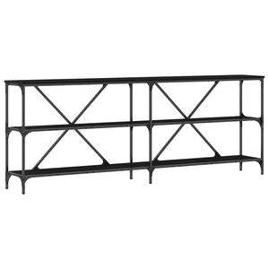 vidaXL Konsola Czarny Dąb 200 x 30 x 75 cm Materiał drewnopochodny